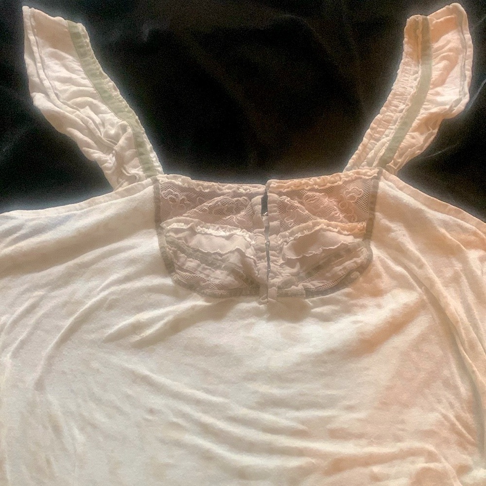 Cream Ruffled Tie Front Sleeveless Camisole